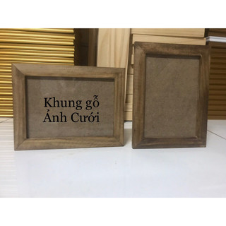 Khung để bàn gỗ ảnh cưới để bàn màu gỗ sồi