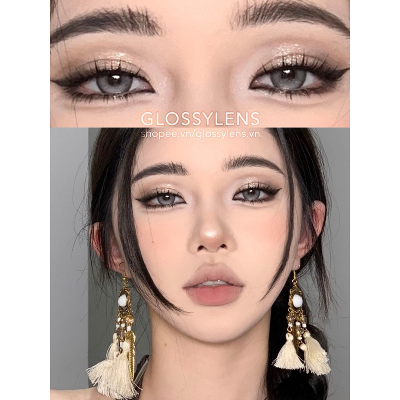 Kính áp tròng HD GRAY Lens | Size giãn nhẹ HSD 3tháng. Giá 1 đôi tặng khay @glossylens.vn