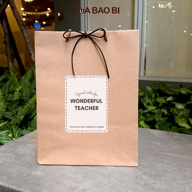 Túi giấy quà kraft Vintage gắn hoa hướng dương T01 - túi đựng quà  nâu quai xách nhiều size