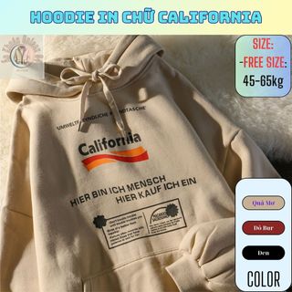 Áo khoác hoodie unisex in chữ california