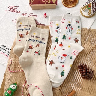 Tất vớ giáng sinh nữ cổ cao let it snow - nhập khẩu hàn quốc