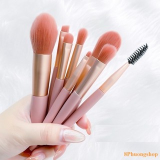 Bộ cọ trang điểm cá nhân set 8 món màu sắc xinh xắn, đầy đủ các món cơ bản để makeup p039