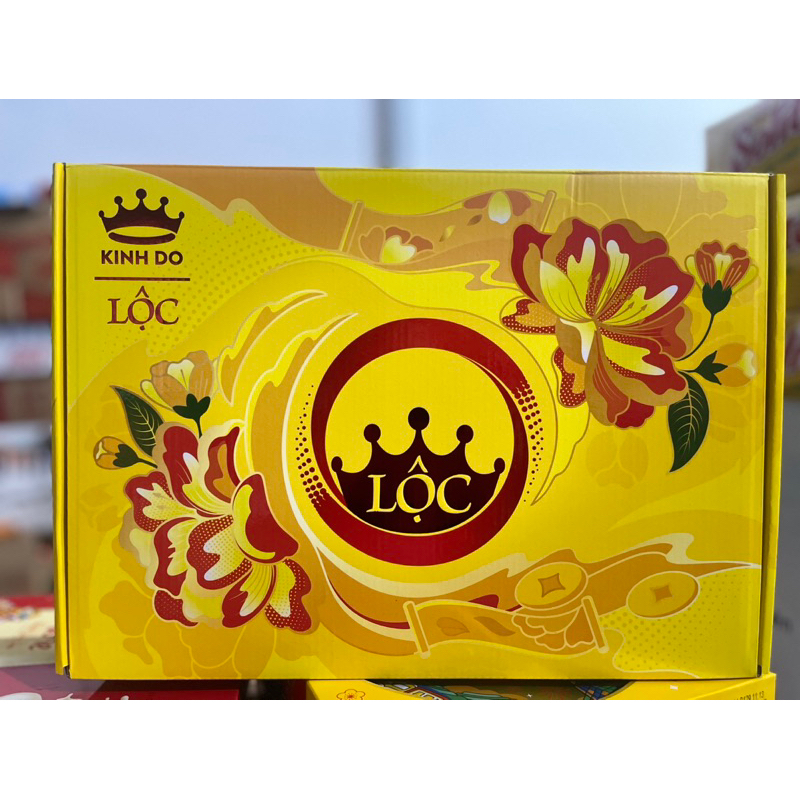 Hộp quà Tết bánh kẹo Kinh Đô - Lộc yêu thương, 811g (TN)
