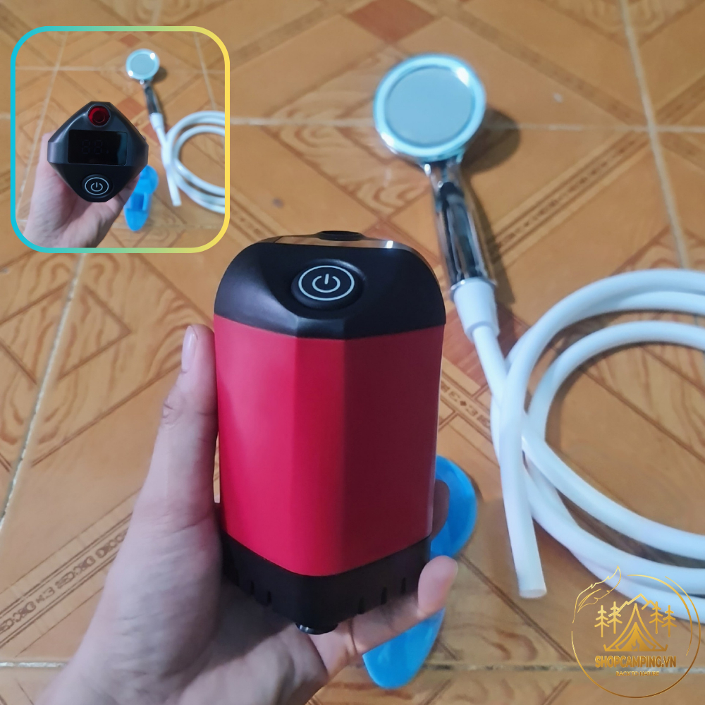 Vòi sen dã ngoại pin sạc dung lượng 4500mah, vòi sen tắm dùng cho cắm trại dã ngoại