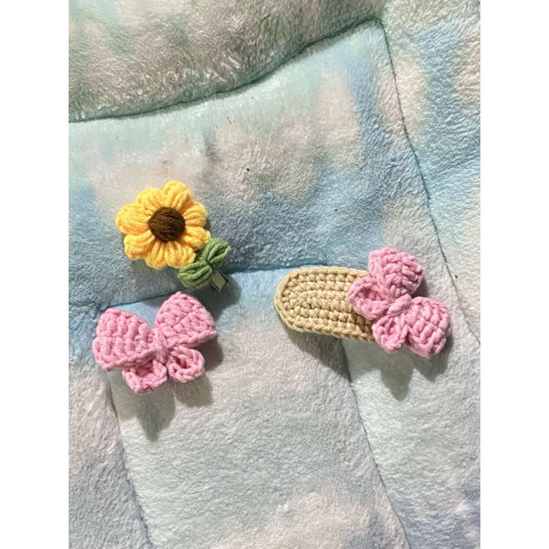 [by.LAINE] KẸP TÓC NƠ len crochet handmade (ẢNH THẬT)