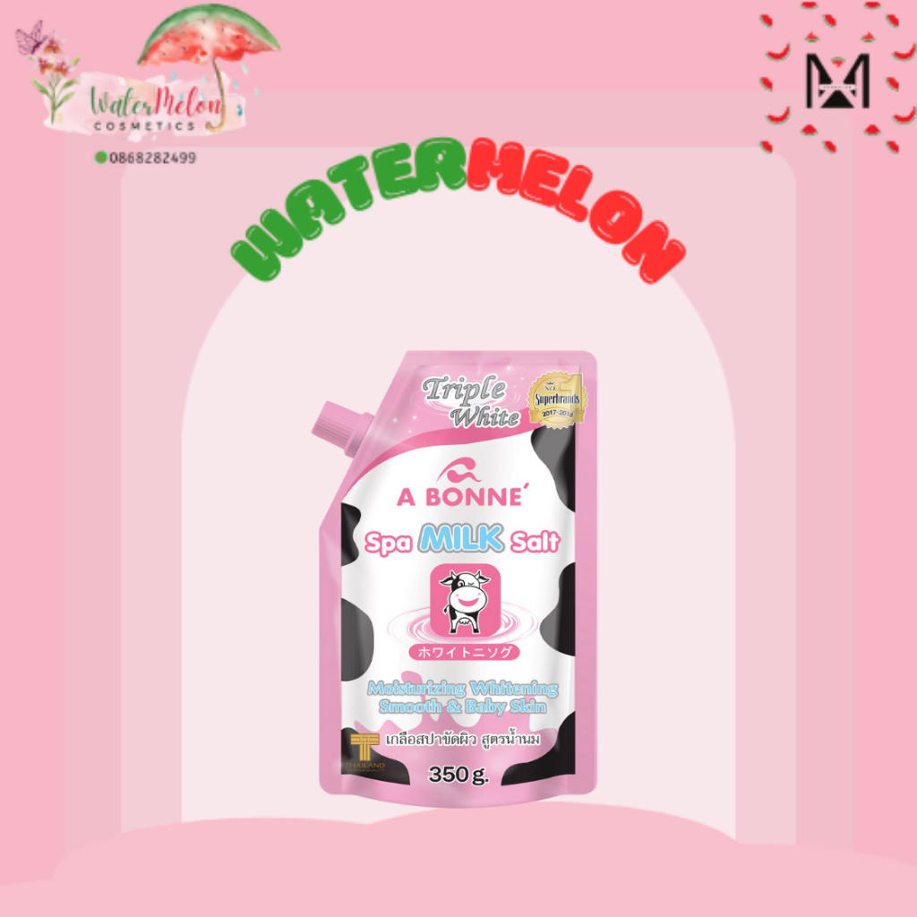 (HÀNG CHÍNH HÃNG) Muối Tắm Sữa Bò Tẩy Tế Bào Chết A Bonne Spa Milk Salt Thái Lan 350G