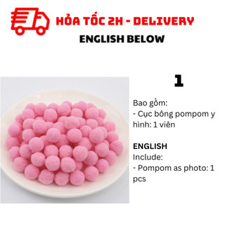 Cục bông pompom trang trí pompom bbne63