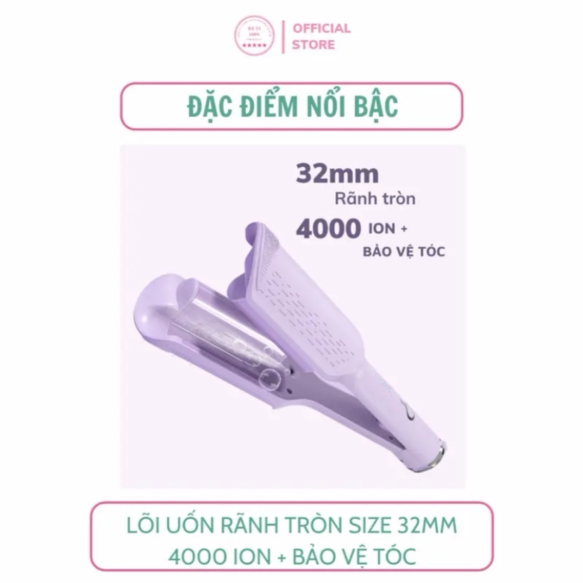 Máy dập xoăn gợn sóng nước 32mm cao cấp phong cách Hàn Quốc - DETI SHOP