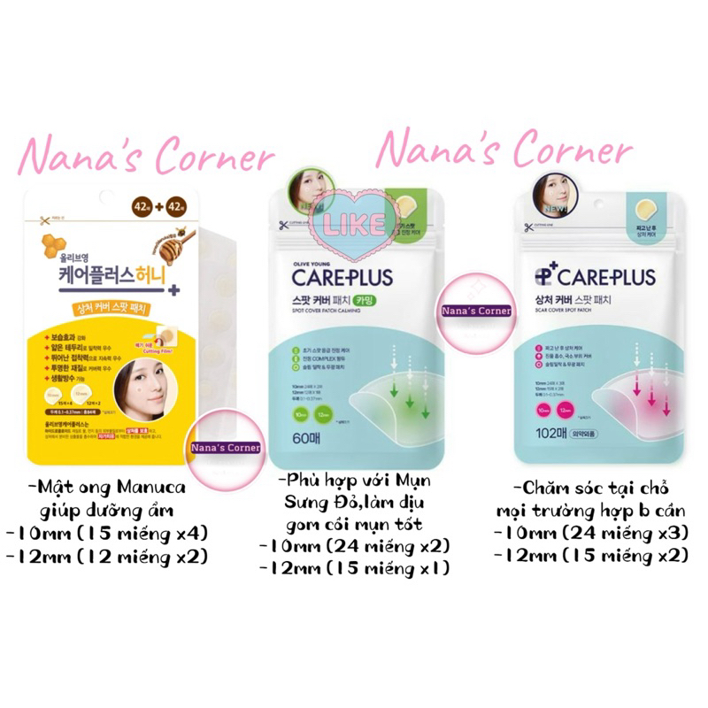 Miếng Dán Mụn Olive Young Care Plus Scar Cover Spot Patch