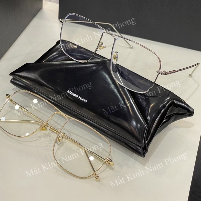 Kính Mắt T001 Kính Vuông Thời Trang Nam Nữ Gọng Kim Loại , Bản Đẹp Phong cách Hàn Quốc