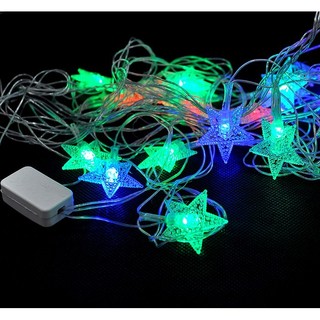 Dây đèn led ngôi sao nhỏ 4m chớp đủ màu. 4m 16 ngôi sao trang trí noel, giáng sinh