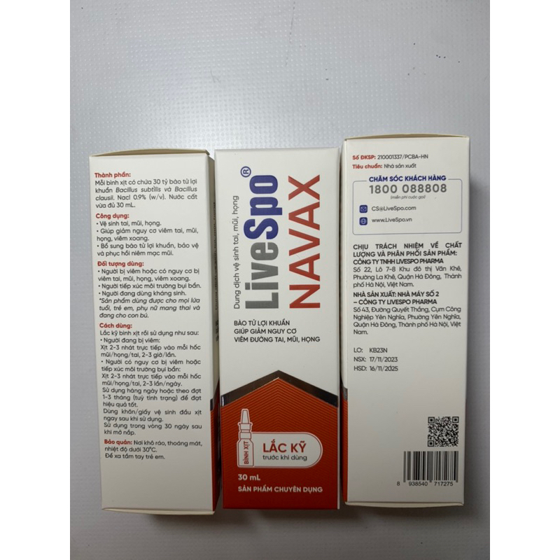 Navax - Xịt bào tử lợi khuẩn phòng ngừa viêm mũi họng cho trẻ