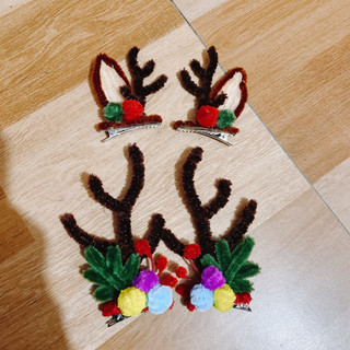 Kẹp tóc tuần lộc đón noel kẽm nhung