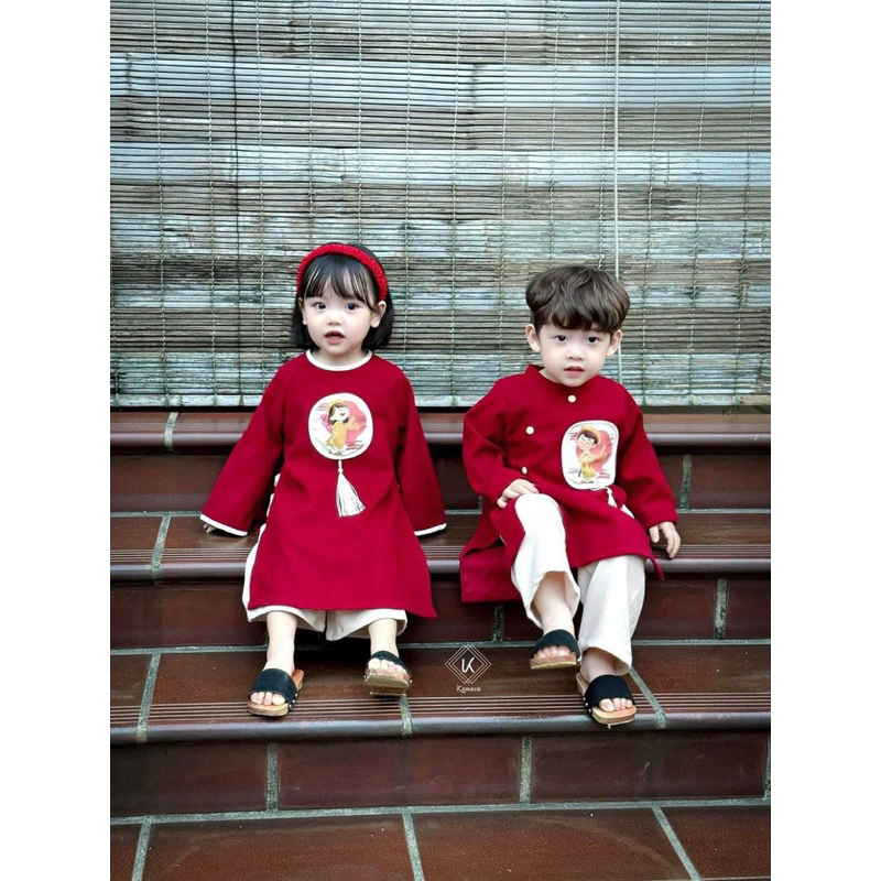 Cặp áo dài Ann cho bé