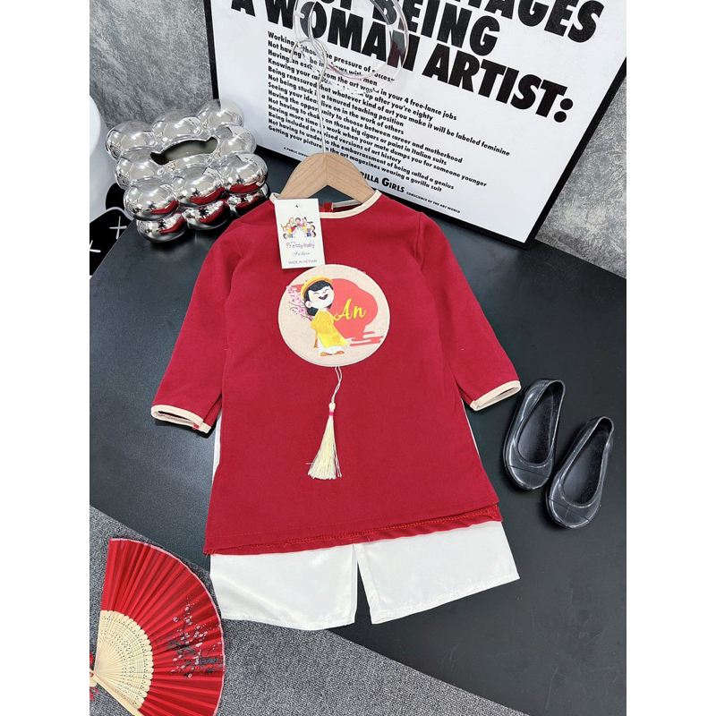 Cặp áo dài Ann cho bé