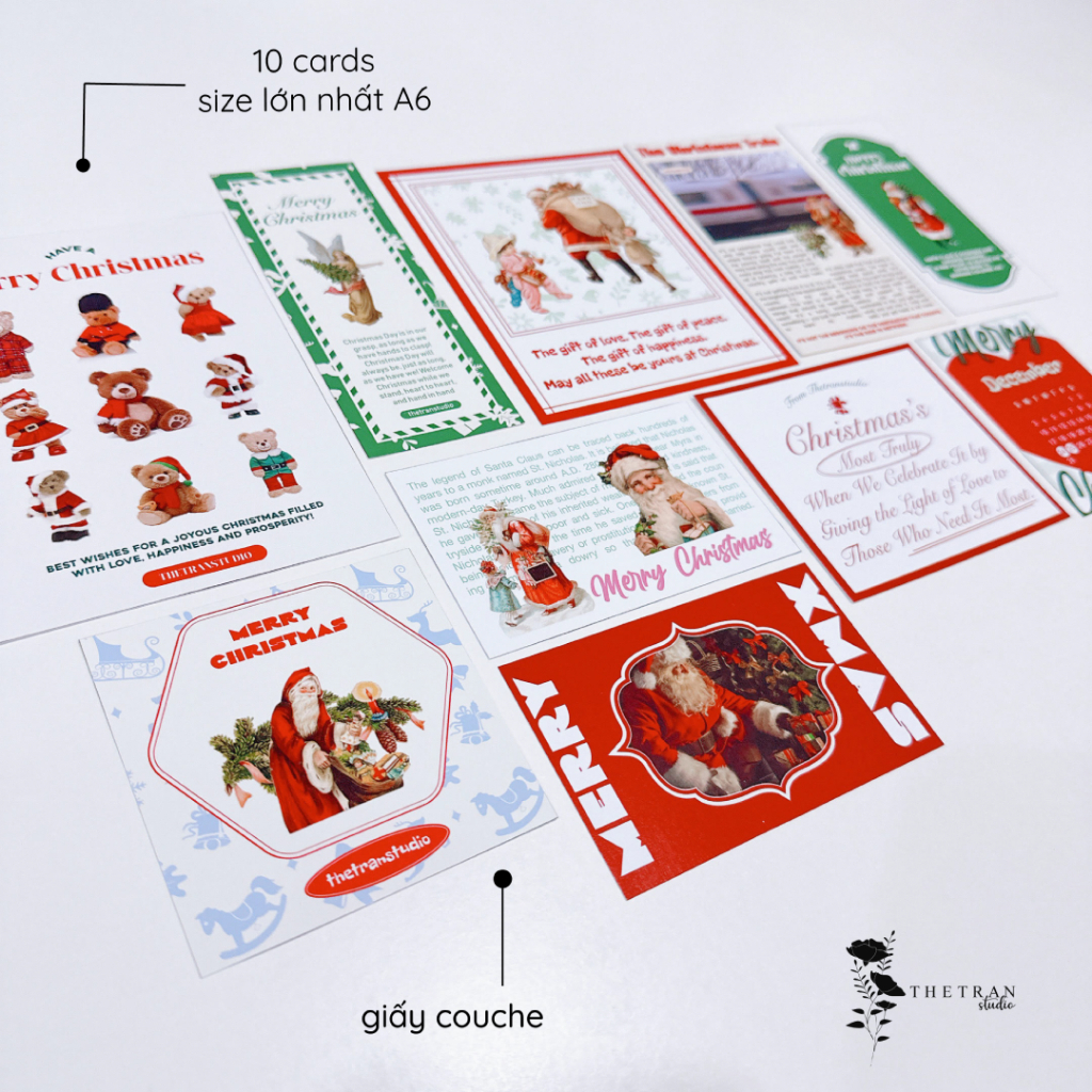 Bộ 25 postcard poster ảnh sticker giáng sinh A6 decor phòng dán tường sổ tay / merry christmas kit / thetranstudio