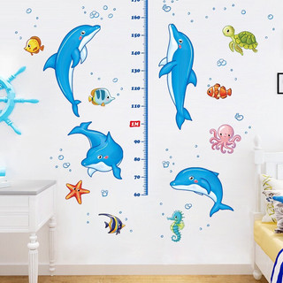 Decal dán tường thước đo cá heo