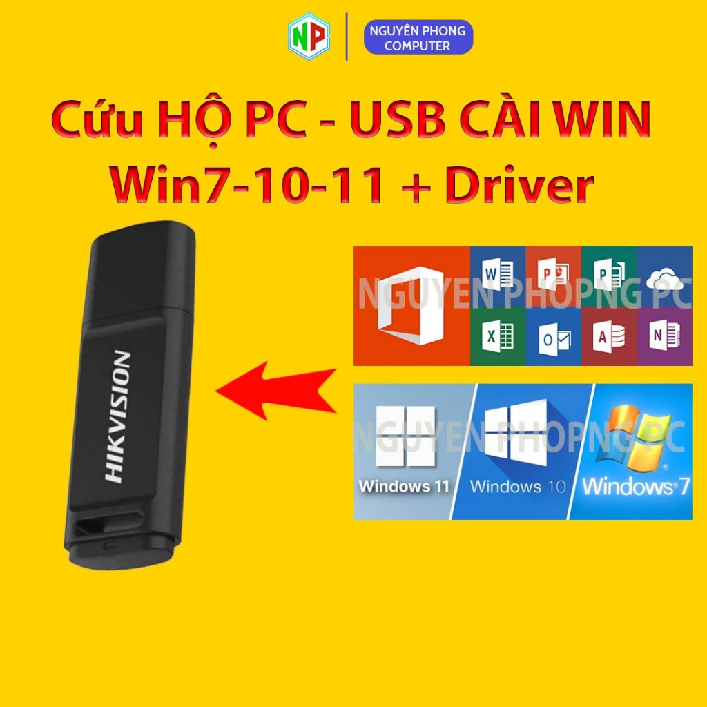 USB Hikvision 32GB 3.2 Tốc Độ Cao - Cứu Hộ máy tính - Cài WinPC 7 - 10 - 11