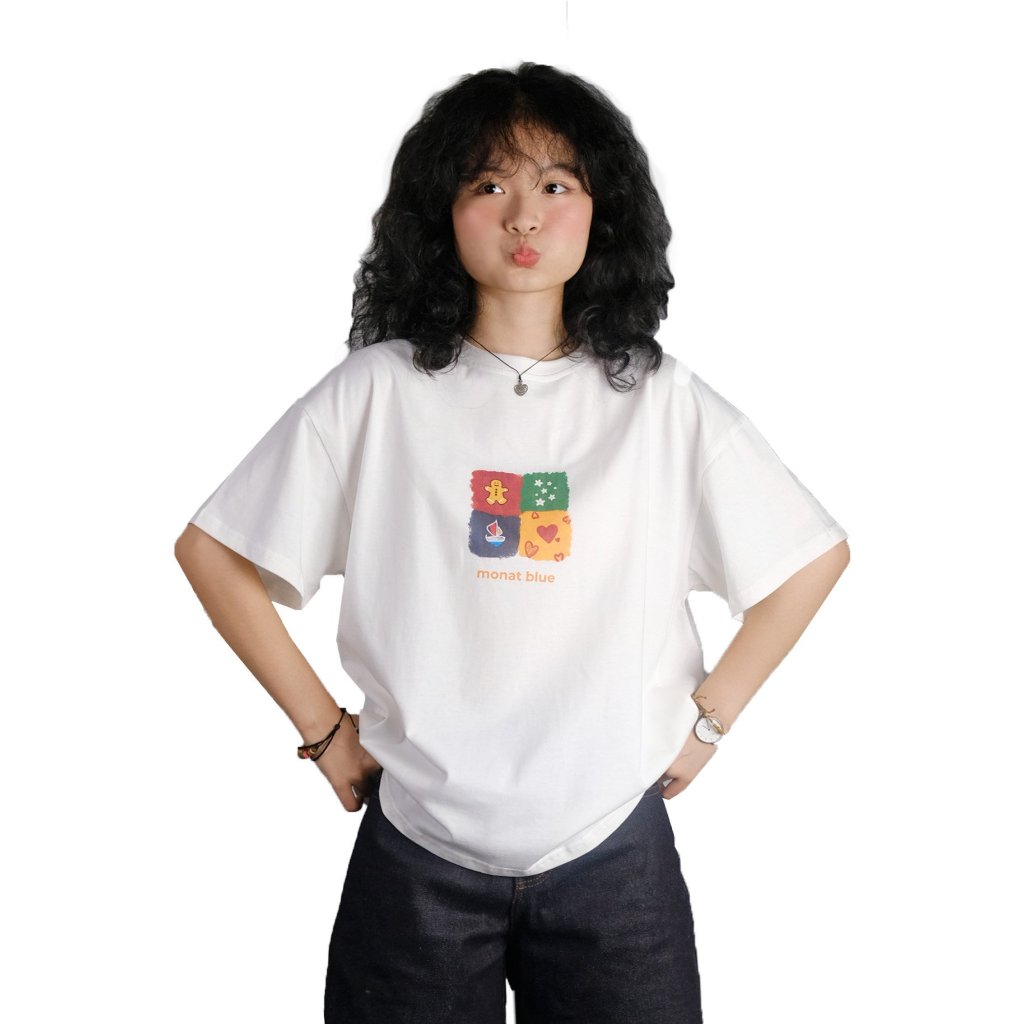 MONAT BLUE TEE FOUR SEASONS - Áo thun 100% cotton form rộng unisex