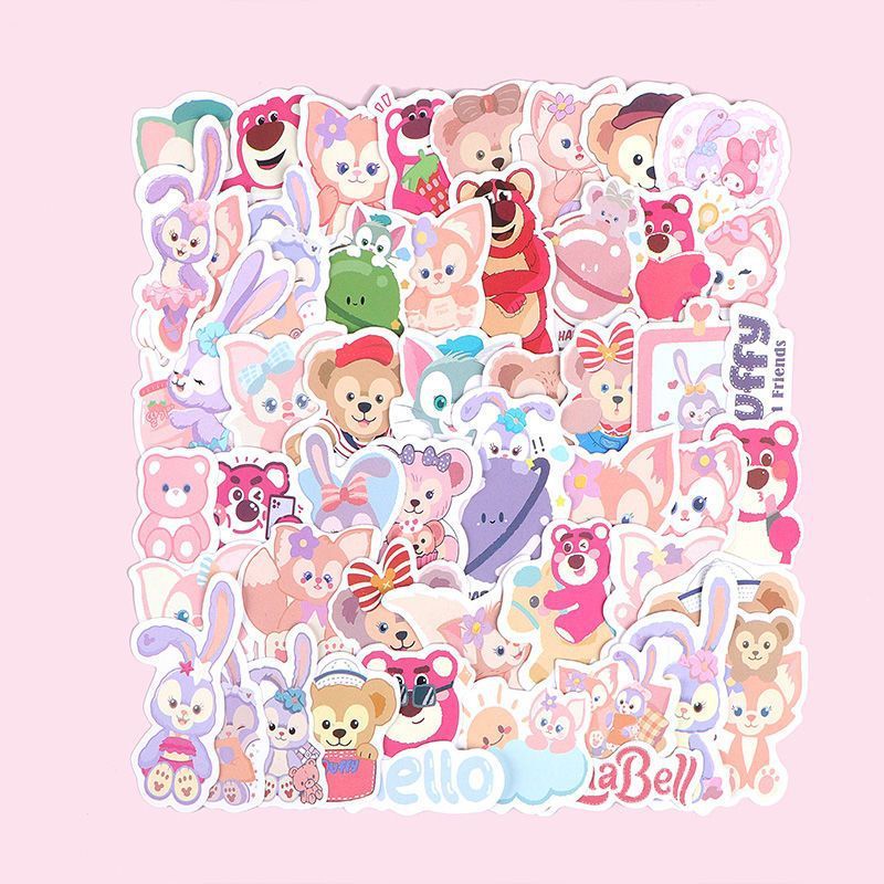 Set 66 hình dán sticker gấu dâu cute đáng yêu chống nước dán laptop, điện thoại, đàn guitar, mũ bảo hiểm, vali
