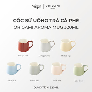 Cốc sứ origami 320 ml - origami aroma mug - màu matte