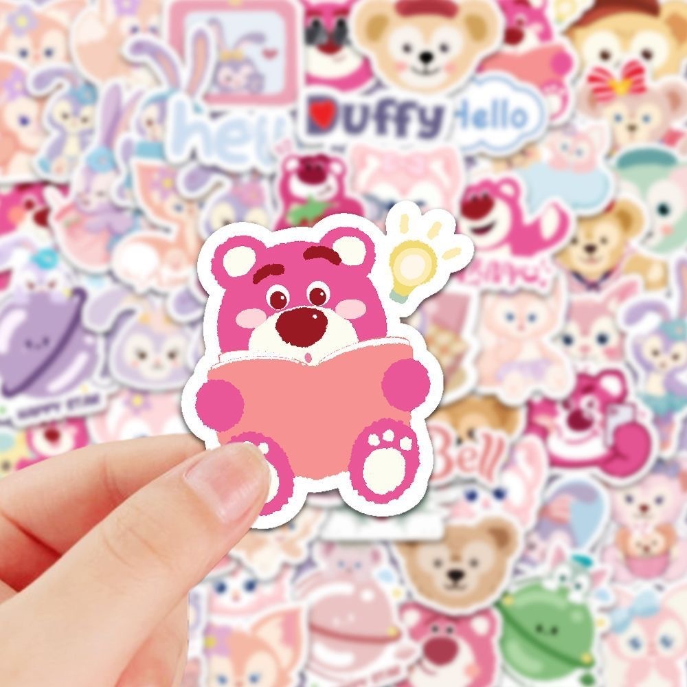 Set 66 hình dán sticker gấu dâu cute đáng yêu chống nước dán laptop, điện thoại, đàn guitar, mũ bảo hiểm, vali