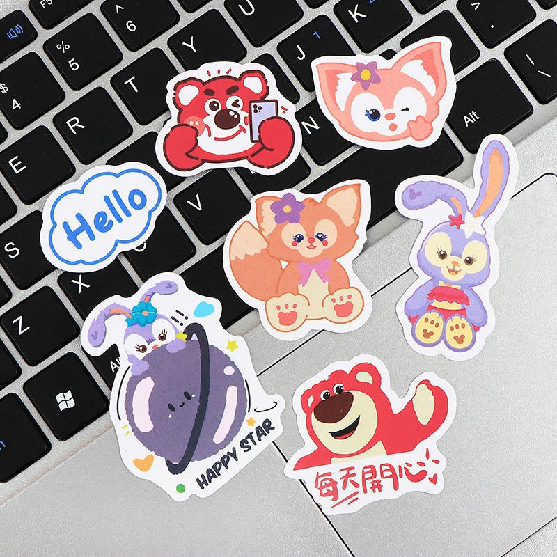 Set 66 hình dán sticker gấu dâu cute đáng yêu chống nước dán laptop, điện thoại, đàn guitar, mũ bảo hiểm, vali