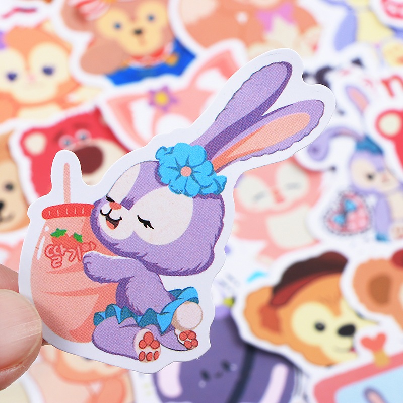 Set 66 hình dán sticker gấu dâu cute đáng yêu chống nước dán laptop, điện thoại, đàn guitar, mũ bảo hiểm, vali