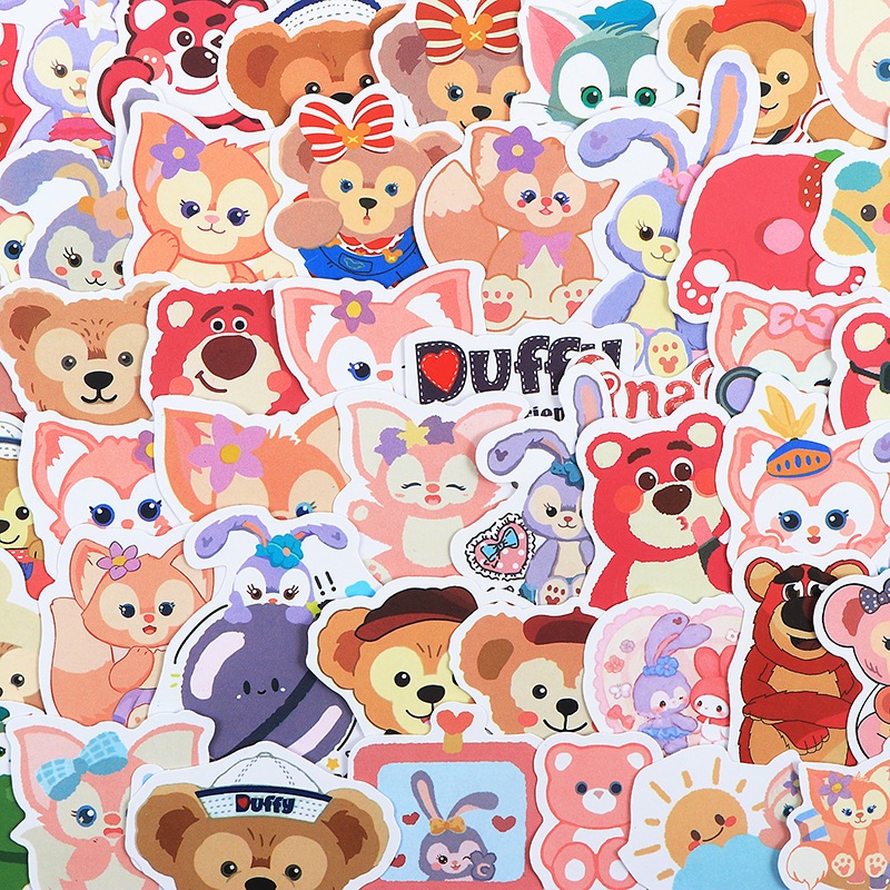 Set 66 hình dán sticker gấu dâu cute đáng yêu chống nước dán laptop, điện thoại, đàn guitar, mũ bảo hiểm, vali