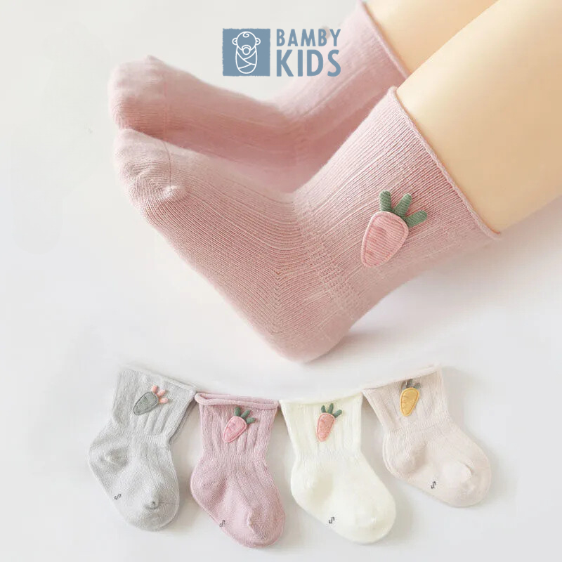 Tất cotton carot không hằn da cho bé sơ sinh 0-12M BambyKids