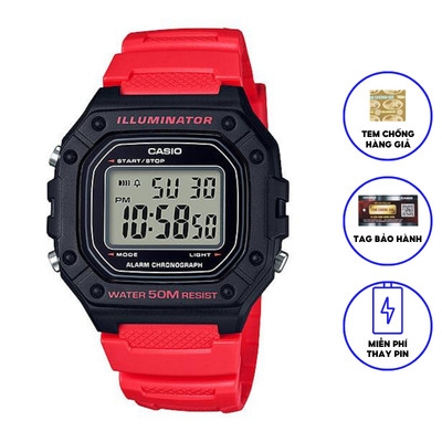 Đồng Hồ Nam Casio Dây Nhựa Trẻ Trung W-218H-4BVDF Chính Hãng