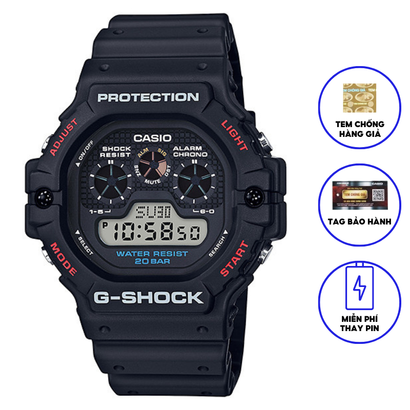 Đồng Hồ Casio Nam Dây Nhựa GSHOCK DW-5900-1DR Chính Hãng