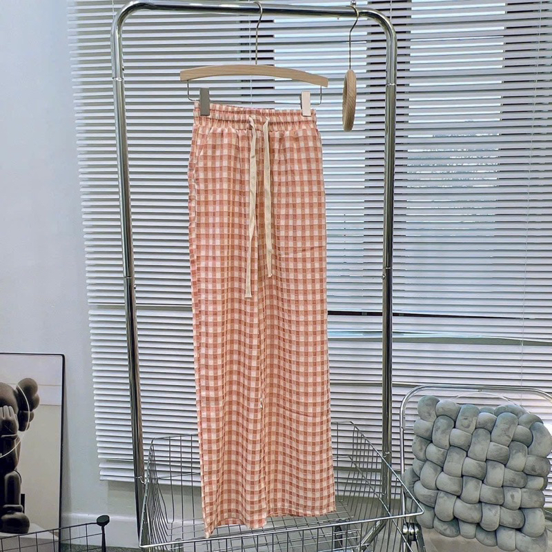 Quần Caro kẻ màu mới 2023, chất liệu cao cấp, màu sắc trẻ trung, lưng chun cao, dây rút thật.