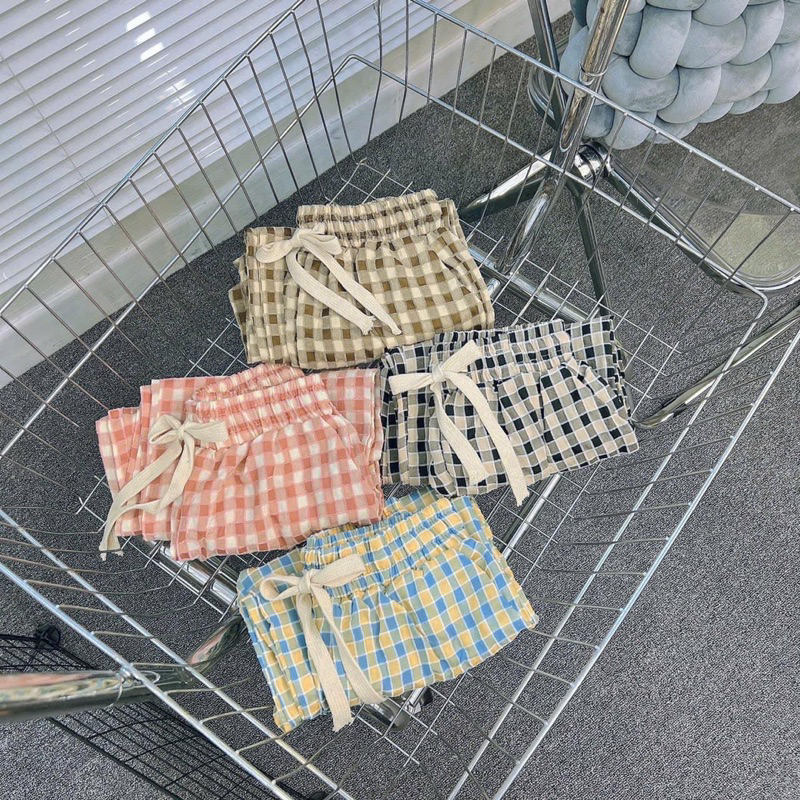 Quần Caro kẻ màu mới 2023, chất liệu cao cấp, màu sắc trẻ trung, lưng chun cao, dây rút thật.