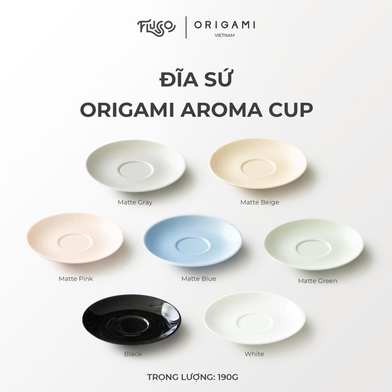 [ORIGAMI JAPAN] Đĩa sứ ORIGAMI - Origami Aroma Cup Saucer