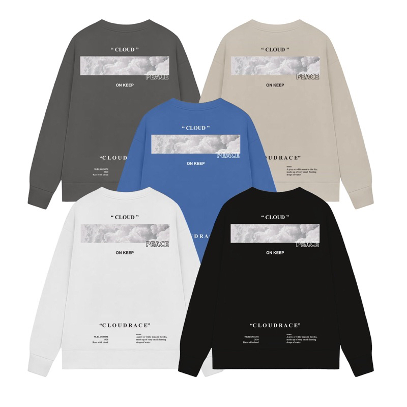 Sweater Cloud Race - Nỉ bông - Local Brand