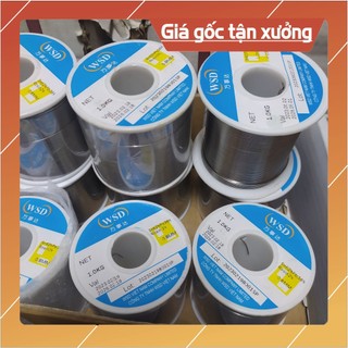 Thiếc hàn sn63/37 wsd 0.8mm/1.2mm lõi nhựa thông nhẹ lửa, siêu bóng cuộn 1kg