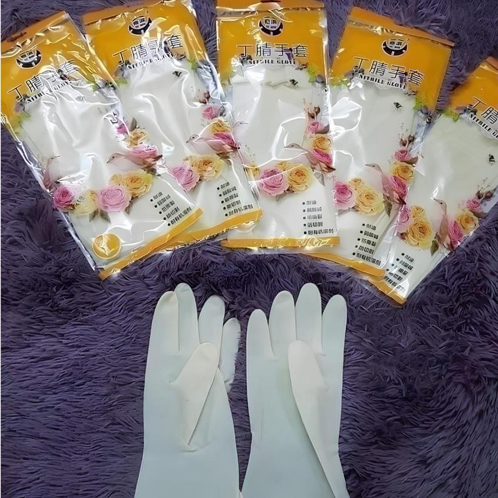 Găng Tay Cao Su Siêu Dai Rửa Bát Hoa Hồng Loại Dài Chống Trơn Trượt Rửa Chén Không Mùi Giá Rẻ Đủ Size