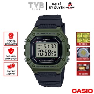 Đồng hồ nam dây nhựa Casio chính hãng W-218H-3AVDF (43mm)