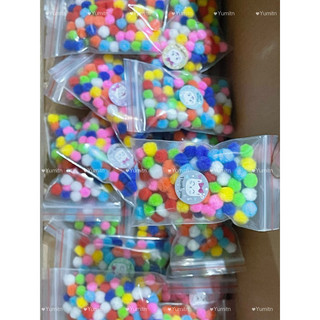 pompom lông trang trí 1cm, túi 100 hột