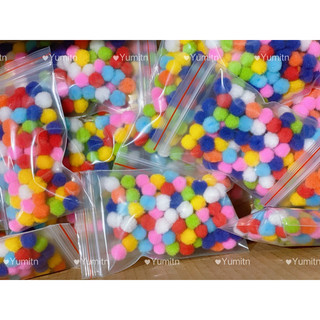 pompom lông trang trí 1cm, túi 100 hột