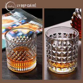 Ly thuỷ tinh, cốc thuỷ tinh chịu nhiệt, ly uống rượu whisky dung tích 300ml