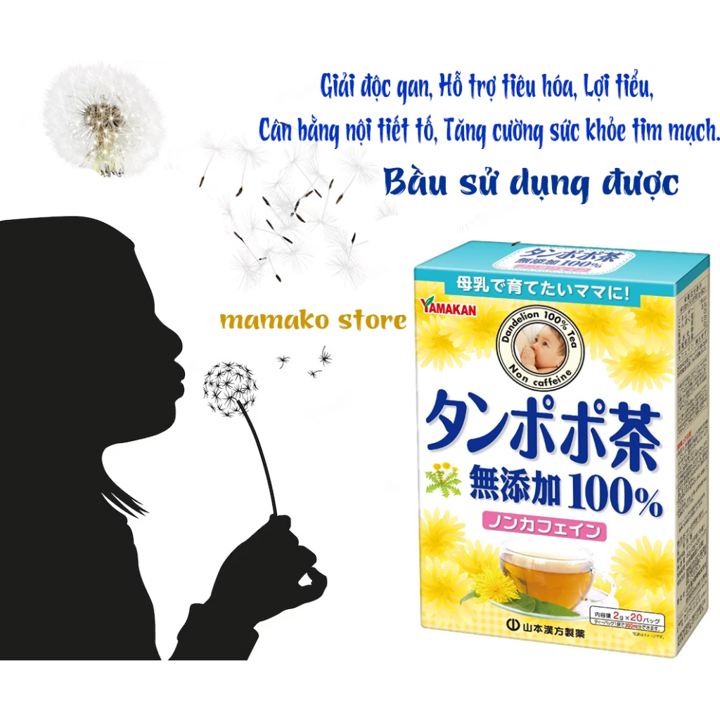 Trà túi lọc bồ công anh dược phẩm Yamamoto Kampo 2g x20 date 2025, cân bằng nội tiết tố, bà bầu dùng được,lợi tiểu, khỏe