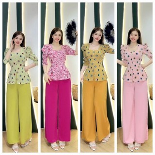 [HOT MỚI] LAM CỔ VUÔNV TAY VÚN XINH XINH/TAY VÚN CỔ VUÔNG MÃ MỚI/BỘ LỤA HOA CỔ VUÔNG