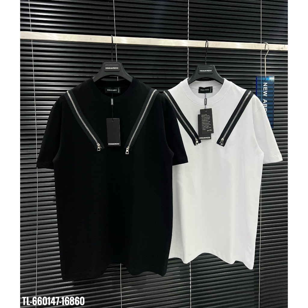 🔥Hot🔥Áo thun Dsquared2 trơn phối 2 khóa thiết kế hot trend Nam nữ New 2024