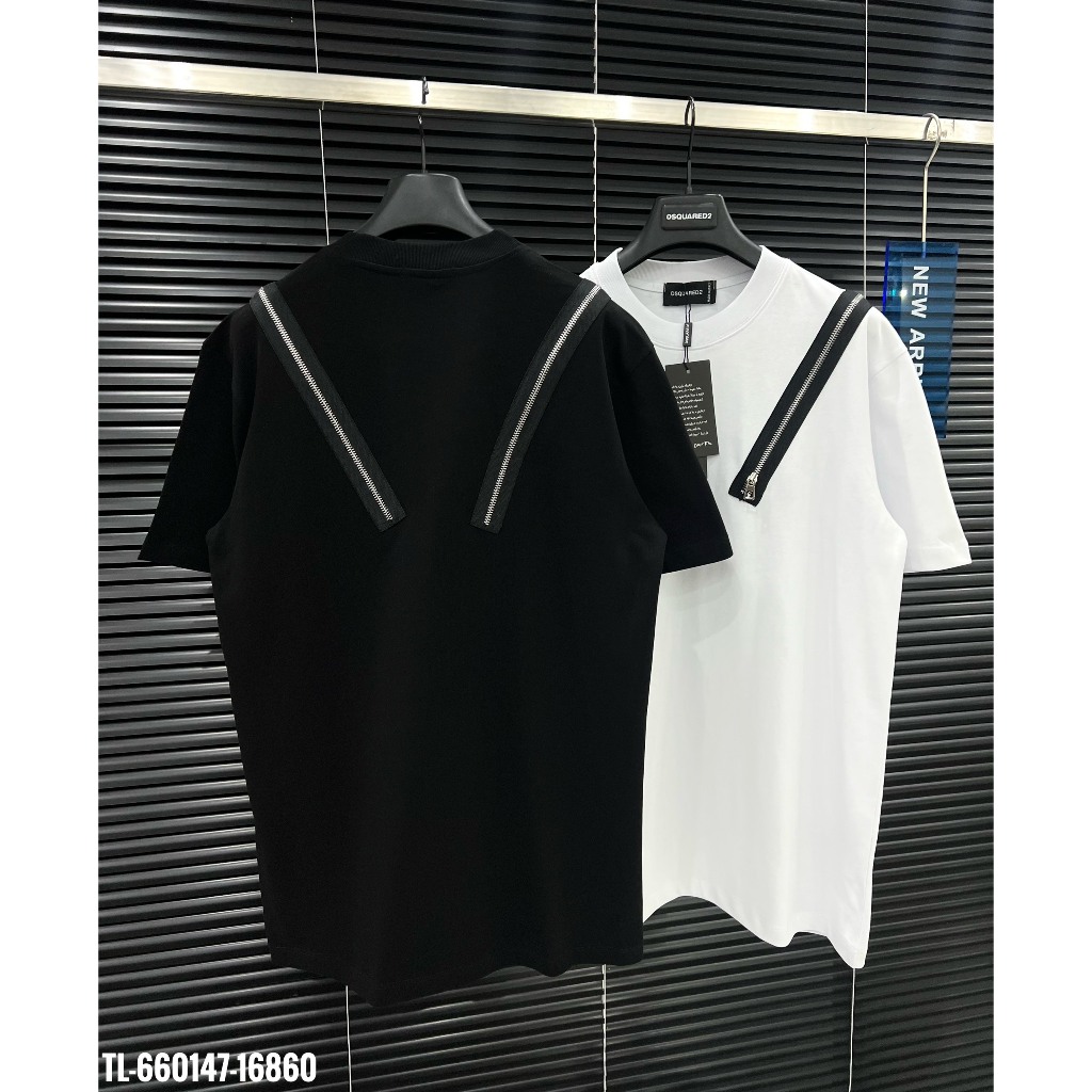 🔥Hot🔥Áo thun Dsquared2 trơn phối 2 khóa thiết kế hot trend Nam nữ New 2024