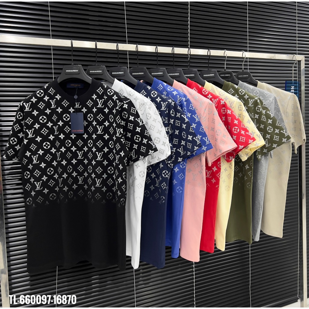 🔥Hot🔥Áo thun LV họa tiết monogram kim tuyến thiết kế hot trend Nam nữ New 2024