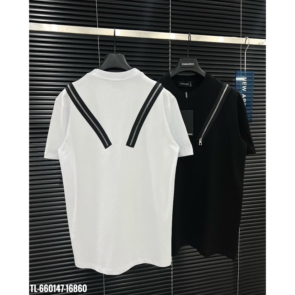 🔥Hot🔥Áo thun Dsquared2 trơn phối 2 khóa thiết kế hot trend Nam nữ New 2024