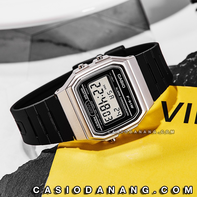 Đồng hồ unisex dây nhựa Casio chính hãng Anh Khuê F-91WM-7ADF