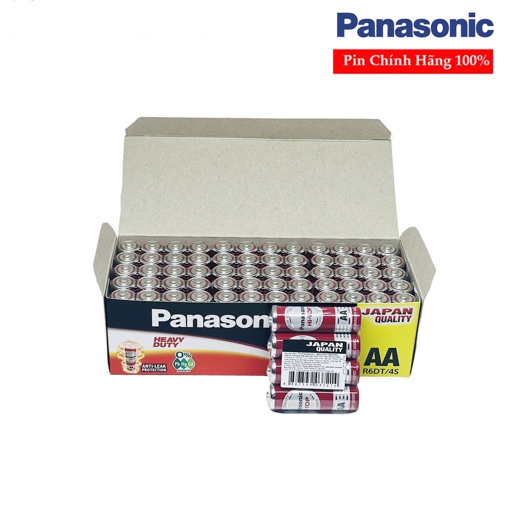Một Vỉ 4 Viên Pin AA Panasonic 1,5V Tiểu Đỏ R6DT-4S Chính Hãng